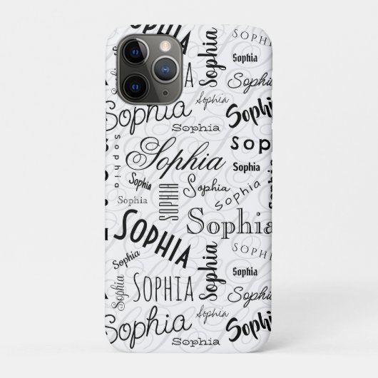 Sophia Typografie Schwarz Weiß Case-Mate iPhone Hülle (Rückseite)
