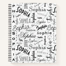 Sophia Typografie Schwarz-weiß Notizblock