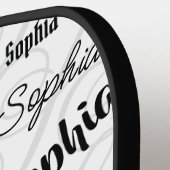 Sophia Typografie Schwarz-weiß Pickleball Schläger (Linke Seite)