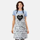 Sophia Typografie Schwarz-weiß Schürze (Getragen)