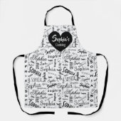 Sophia Typografie Schwarz-weiß Schürze (Vorderseite)