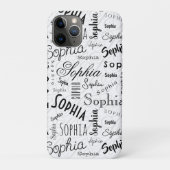 Sophia Typography Black White Case-Mate iPhone Hülle (Rückseite)