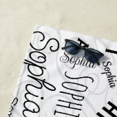 Sophia Typography Black White Strandtuch (Beispiel)