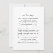 Sophia White Modern Wedding Einladung (Rückseite)