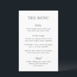 Sophia White Modern Wedding Menu<br><div class="desc">Modernes Hochzeitsmenü mit einem schlichten und dennoch eleganten Design.</div>