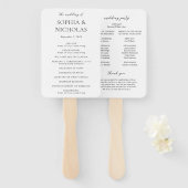 Sophia White Modern Wedding Program Fächer (Vorne und Hinten)