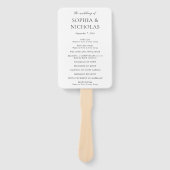 Sophia White Modern Wedding Program Fächer (Vorderseite)