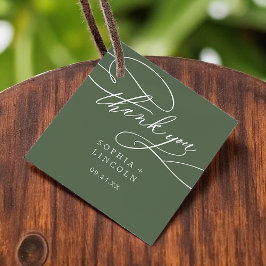 SOPHIA Woodland Olive Green Wedding Vielen Dank Geschenkanhänger