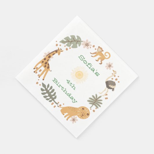 Sophias Dschungeltierisches Party Serviette (Ecke)