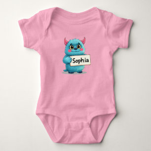 Sophia's Sparkling Blue Monster Baby Strampler
