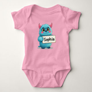 Sophia's Sparkling Blue Monster Baby Strampler