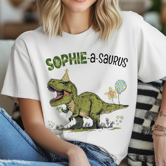 Sophie-a-saurus TRex Dinosaur Benutzerdefinierter T-Shirt