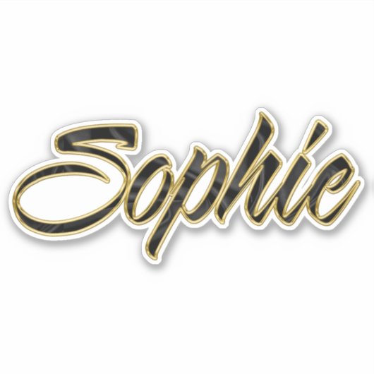 Sophie black gold Lettering Aufkleber Sticker (Vorderseite)