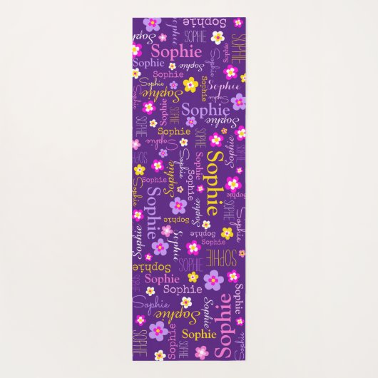 Sophie Blume nennen typografisch lila rosa Yogamatte (Rückseite)