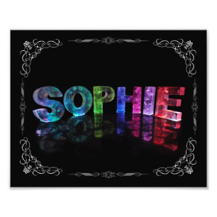 Sophie - der NamensSophie in 3D beleuchtet Fotodruck
