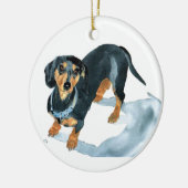 Sophie die Dackel Keramikornament (Links)