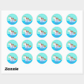 Sophie Dog Pool Party Danke Stickers (Blatt)