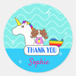 Sophie Dog Pool Party Danke Stickers