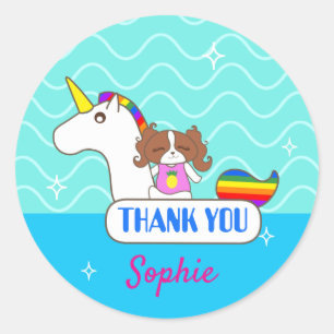 Sophie Dog Pool Party Danke Stickers