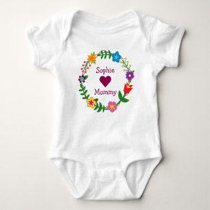 Sophie Hearts Mommy Elegante Blume Personalisieren Baby Strampler