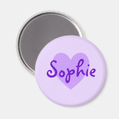 Sophie in Lila Magnet (Vorderseite/Rückseite)