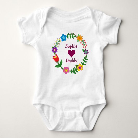 Sophie Lieben Daddy Elegante Blume personalisieren Baby Strampler (Vorderseite)