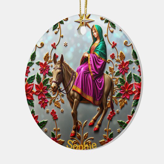 SOPHIE ~ Mary on the Donkey ~ Keramik Ornament (Links)