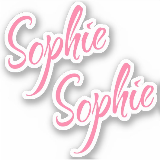 Sophie Name Pink Cursive Schriftart Buchstaben x2 Aufkleber (Vorderseite)