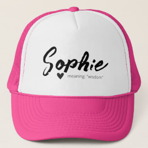 Sophie Name Reveal Meaning Minimal Modern Text Truckerkappe