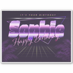 Sophie Name Vorname lila retro Sticker Geburtstag