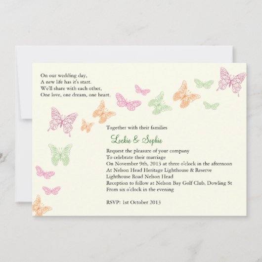 Sophie's letzte Hochzeit Einladung (Vorderseite)