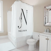 Sophisicated and Elegant Monogram N Custom Duschvorhang (Beispiel)
