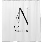 Sophisicated and Elegant Monogram N Custom Duschvorhang (Vorderseite)