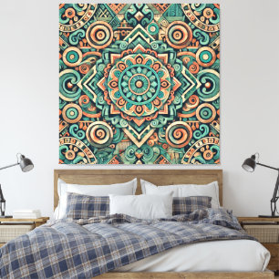 SophisticateAztec Inspiriertes Aquamarines Terraco Leinwanddruck