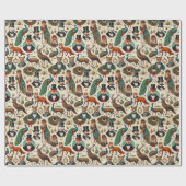 Sophisticated Aristocratic Christmas Wrapping Pape Geschenkpapier (Flach)