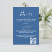 Sophisticated Azure Wedding Details Enclosure Card Begleitkarte (Stehend Vorderseite)