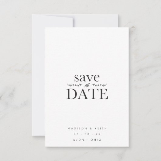 Sophisticated B&W Minimalist Photo Couple Wedding (Vorderseite)