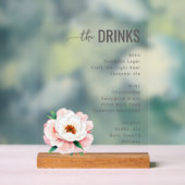 Sophisticated Black and White Beverage Menu Sign Acrylschild (Neutral)