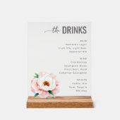 Sophisticated Black and White Beverage Menu Sign Acrylschild (Vorderseite)
