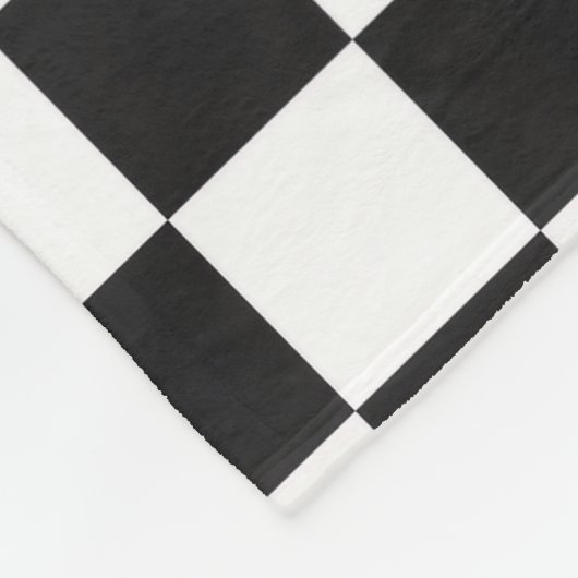 Sophisticated Black and White Checkered Pattern Fleecedecke (Ecke)
