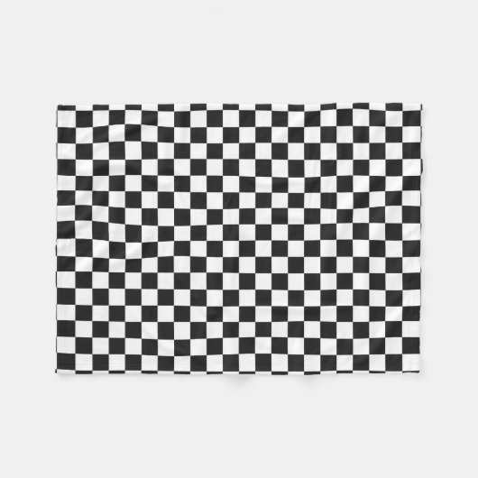 Sophisticated Black and White Checkered Pattern Fleecedecke (Vorderseite (Horizontal))