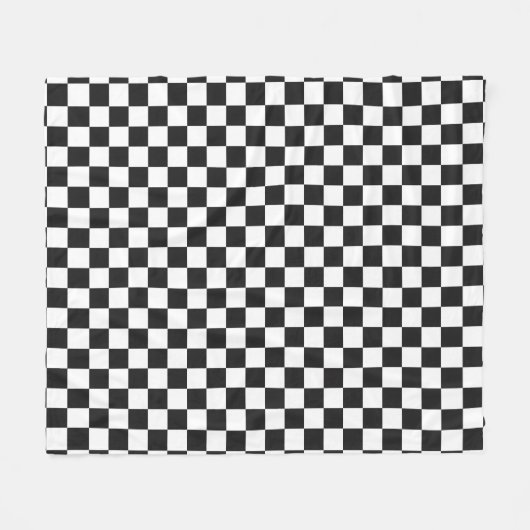 Sophisticated Black and White Checkered Pattern Fleecedecke (Vorderseite (Horizontal))