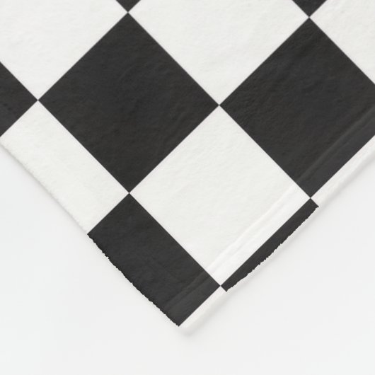 Sophisticated Black and White Checkered Pattern Fleecedecke (Ecke)