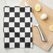Sophisticated Black and White Checkered Pattern Geschirrtuch (Viertel Falte)