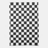 Sophisticated Black and White Checkered Pattern Geschirrtuch (Vertikal)