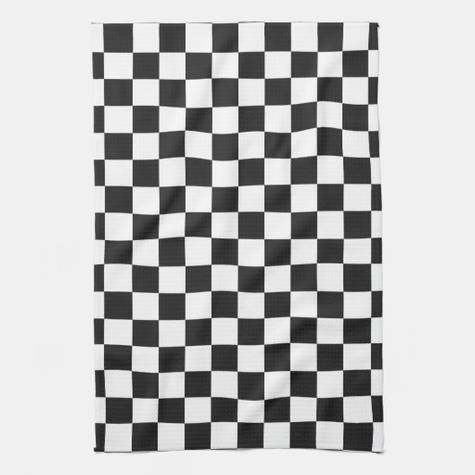Sophisticated Black and White Checkered Pattern Geschirrtuch (Vertikal)