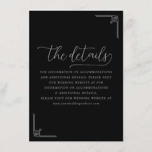 Sophisticated Black Geometric Calligraphy Begleitkarte (Vorderseite)