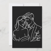 Sophisticated Black White Overlay Reception Photo Einladung (Rückseite)