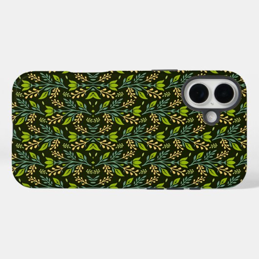 Sophisticated blue & beige floral pattern design  Case-Mate iPhone hülle (Rückseite (Horizontal))