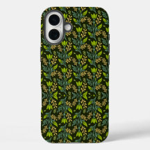 Sophisticated blue & beige floral pattern design 